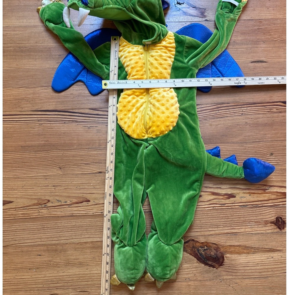 Dream Play Imagine Dragon Costume Kids‎ Green Good Plush Wings Tail SIZE 2T - Picture 5 of 6